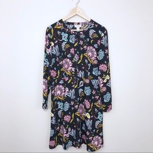 Ann Taylor Loft Floral Long Sleeve Dress 14P